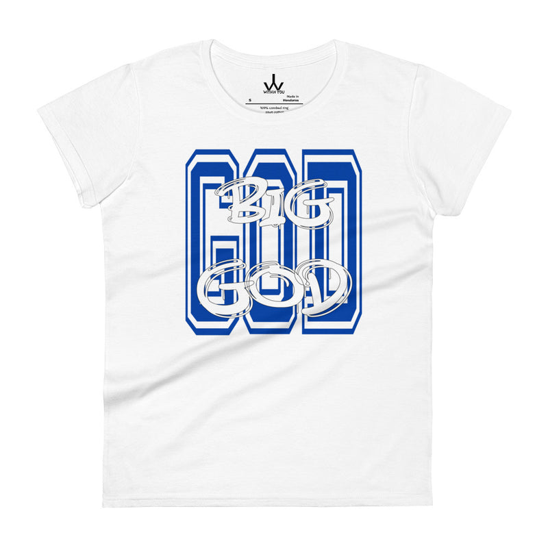 BIG GOD - Blue & White - Women's short sleeve t-shirt