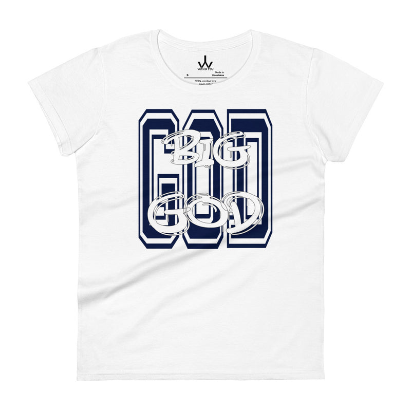 BIG GOD - Navy & White - Women's short sleeve t-shirt