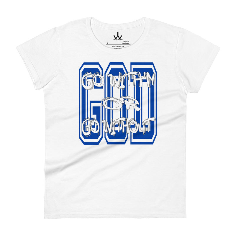 "GO WITH'N" - Blue & White - Women's short sleeve t-shirt