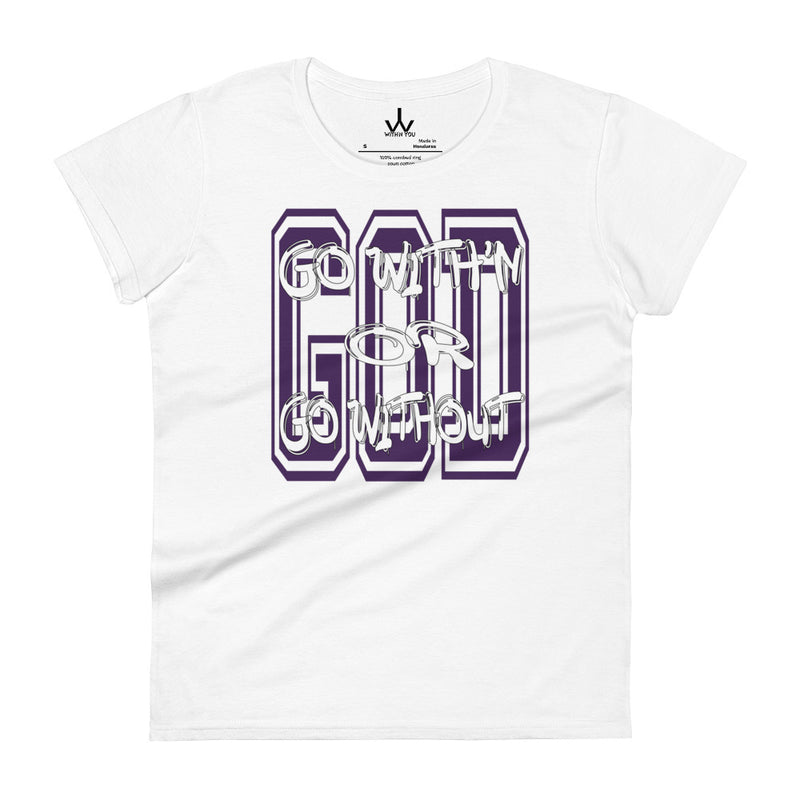 "GO WITH'N" - Purple & White - Women's short sleeve t-shirt