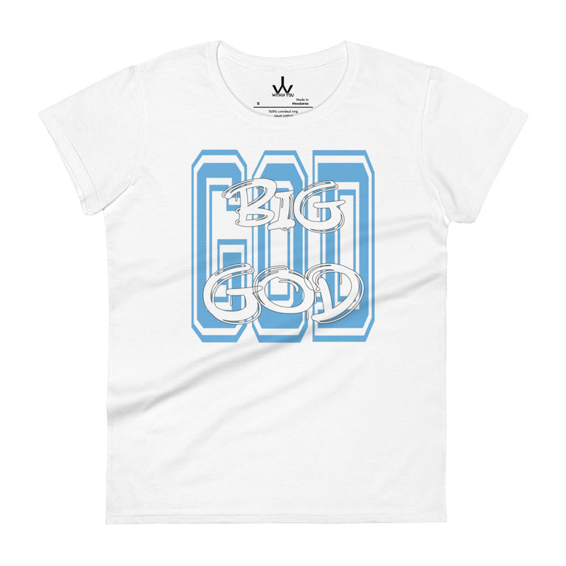 BIG GOD - Carolina Blue & White - Women's short sleeve t-shirt