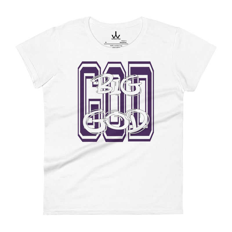 BIG GOD - Purple & White - Women's short sleeve t-shirt