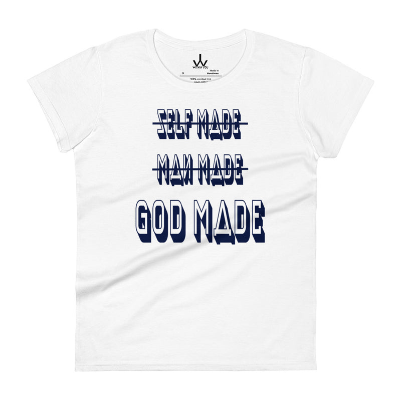 GOD MADE - Navy - Women's short sleeve t-shirt